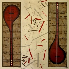 Kırmızı - Aşık Veysel, 110 x 110 cm. Tuval Üzerine Yağlı Boya, 2016