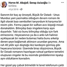 Büyük Sır Üstadı adlı kitabın yazarı Herve Abajoli’ den…